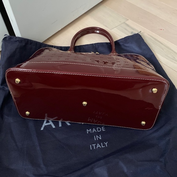 Arcadia polo red patent leather Italian satchel bag - Picture 11 of 13